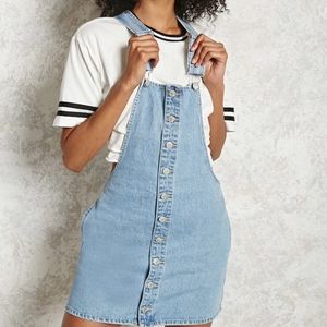 Forever21 Button-Up Overall Denim Dress